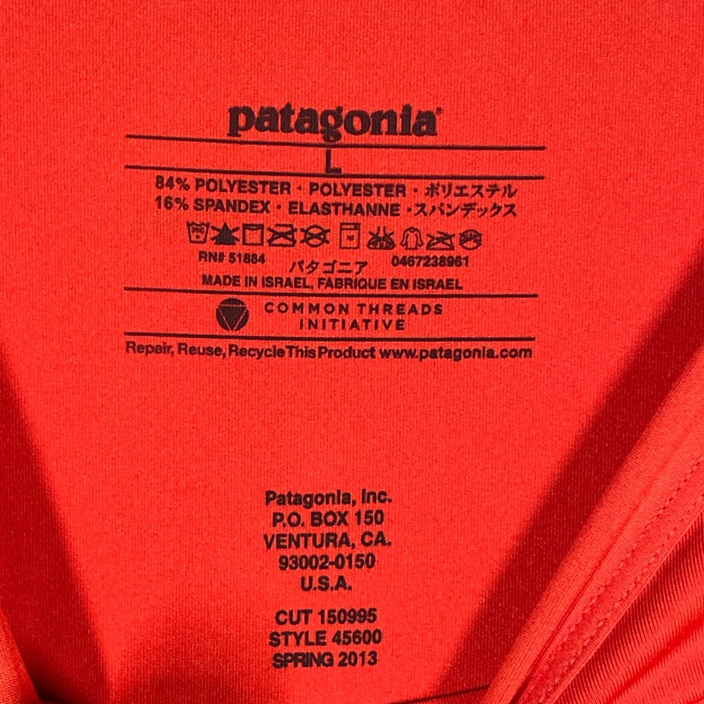 Patagonia Mens Capilene Daily T-Shirt Orange Short Sleeve Athletic 45600 Size L - Picture 3 of 8